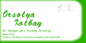 orsolya kolbay business card